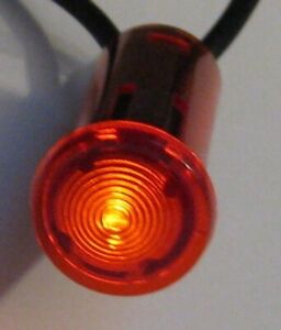 Red Circular 1/2" Panel Mount Indicator Plastic Neon Light w/ Wires - 110V AC