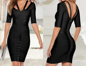 NWOT Venus Bandage Dress S Small Black Bodycon - Picture 1 of 1