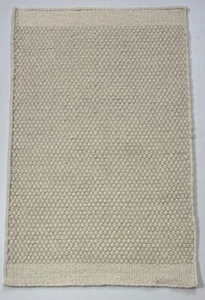 Kilim Dhurry Rug 60X90Cm Handcrafted 100% Wool Natural White D104 - Picture 1 of 7