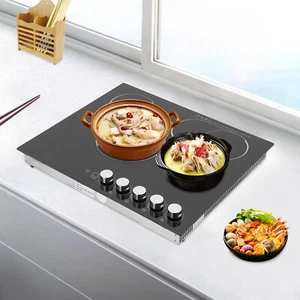 4 Burners Electric Cooktop Electric Stovetop Knob Control Ceramic Cooktop LED - Imagen 1 de 18