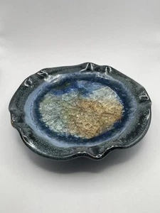 Handgefertigte Keramik Runde Geode Crackled Schmelzglas Schmuck Schale Ring Halter USA - Bild 1 von 8