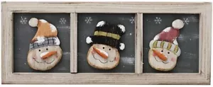 Rustic Christmas Snowman Decoration Wall Art Wooden Snowman Sign Holiday... - Picture 1 of 7