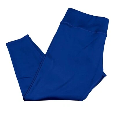 Fleece Lined Leggings High Waist Tummy Control Cropped Blue 5XL - Image 1 of 4