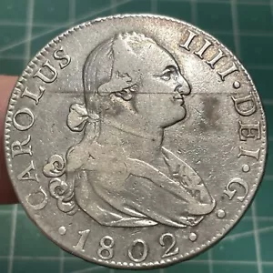 ESPAÑA 8 Reales del año 1802 Carlos IIII IV Ceca de Madrid FA - Picture 1 of 8