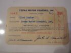 1945 TEXAS MOTOR COACHES PASS TRAVEL CARD 4" X 2 1/2" - SC-7A