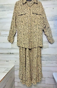 Conjunto de falda y blusa vintage Karen Kane falda larga plisada talla 8  - Imagen 1 de 20