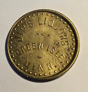 Jim's Liquors Green Isle, MN Messing gut für Medaille #1007 10 Cent - Bild 1 von 2