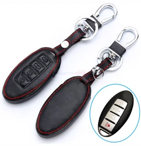 4 Button Black Remote Key Fob Bag Holder PU Leather Cover Case Fit Nissan Altima - Bild 1 von 8