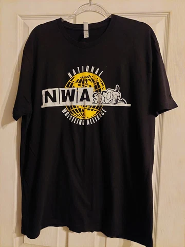 NWA Wrestling Logo Black 2XL XXL Shirt Cover