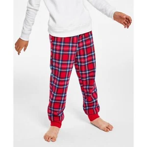 Charter Club Kids Jogger Pants Cardinal Holiday Plaid NWT Boy Girl Size 4-5 - Picture 1 of 9