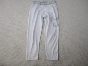 Under Armour Pants Youth Large White Leggings Fitted Sports Compression YLG - Picture 1 of 8