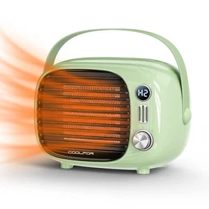 Space Heater Green Fast Heating Temperature Control 800W/500W Ceramic Fan - Picture 1 of 7