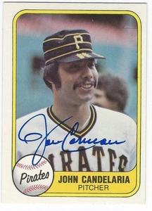 Autographed 1981 FLEER  #375 JOHN CANDELARIA PITTSBURGH PIRATES card  COA  - Picture 1 of 1