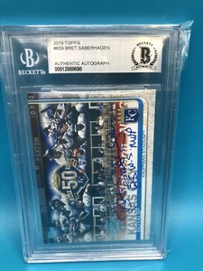 Bret Saberhagen 2019 Topps Signed 609 KANSAS CITY ROYALS CARD Auto Beckett BAS - Picture 1 of 2