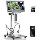 TOMLOV 7'' LCD Digital Soldering Microscope 1200X 12MP Coin Microscope for Adult