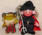 Pair Goldi Gnomis Trolls- 4" Tirilo and 5" Devilo w/tail by EuroPlay Germany