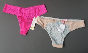 Lot FLIRTY Hot Pink & Blue Lacy Panties MEDIUM Rue 21 Tarea Jessica Simpson NWT - Picture 1 of 20
