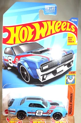 Hot Wheels #236 Muscle Mania 2022 7/10 '68 Mercury Cougar azul con radios MC5 negros Foto 1 de 4