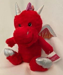NWT 12" Shiny RED DRAGON PLUSH with WINGS - Stuffed Animal baby kids birthday - Picture 1 of 4
