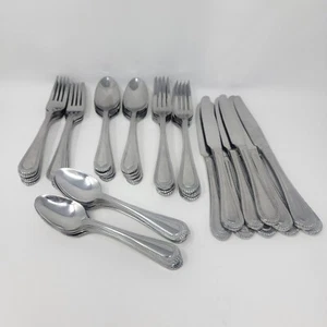 Oneida Stainless Flatware Beaded Edge COUNTESS 50pc - Picture 1 of 11