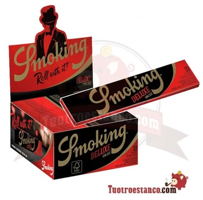 Cartine Smoking Nere Deluxe King Size Black Deluxe Lunghe Da 50 LIBRETTI - Imagen 1 de 4