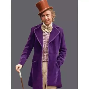 Willy Wonka and the Chocolate Factory Gene Wilder 1971 Cosplay Costume Men Coat - Picture 1 of 6