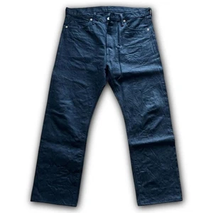 The Real McCoy's Joe McCoy Black Straight Jeans Size 34 L Button Fly F/S - Picture 1 of 11