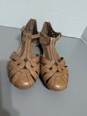 Босоножки Cobb Hill, Rockport женские размер 8 М с Т-образным ремешком, коричневые - Изображение 1 из 4