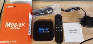 M98 Pro box Android ATV 4K UHD WiFi BT TV télécommande - Imagen 1 de 3