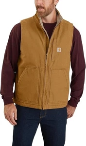 Chaleco CARHARTT Para Hombres Cuello Simulado Forrado Sherpa Calce Suelto Lavado Pato Mediano - VER FOTO - Imagen 1 de 3