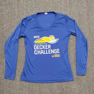 Camisa de correr Decker Challenge 2015 para mujer pequeña azul Austin Texas para correr - Imagen 1 de 12