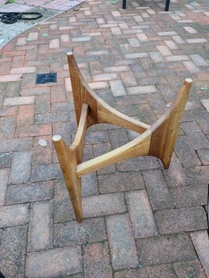 Adrian Pearsall 3 Sided Table Base ONLY Walnut - Image 1 of 4