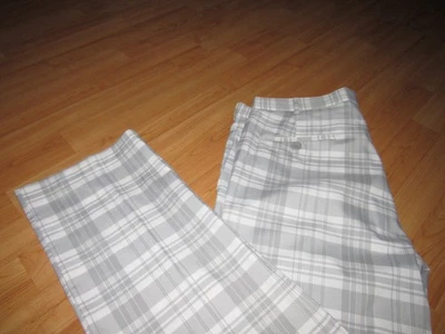 Calça de golfe JACK NICKLAUS masculina 36 X 32 (rotulada 36 X 30) cinza branca xadrez em excelente estado usado - Imagem 1 de 4