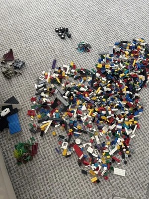 Lego Bricks Lot Of 4.5 lbs Pounds Miscellaneous Colorful Pieces Print On Decal - Image 1 of 4
