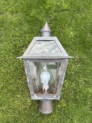 Большой деревенский медный уличный фонарь после освещения классический колониальный фонарь ручной работы оргстекло - Изображение 1 из 4