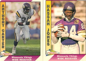 Set of 1991 Pacific Trading Cards Minnesota Vikings Anthony Carter Hassan Jones - Picture 1 of 2