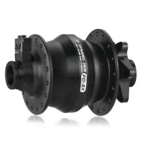 SP PD-8X Dynamo Hub — AUS STOCK — Front 6 Bolt Disc 15mm Thru 32h Black - Bild 1 von 2
