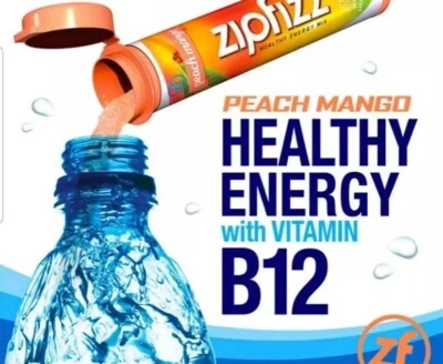 Zipfizz B-12 Mix de Bebida Energética Saudável-5 Tubos Sabor Manga Pêssego-FRESCO!! 27/02 - Imagem 1 de 4
