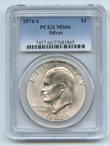 1974 S $1 Silver Ike Eisenhower Dollar PCGS MS66 - Picture 1 of 1