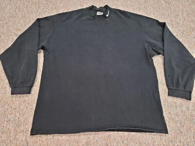 Vintage Nike Shirt Mens 2XL Black Mock Neck Long Sleeve Swoosh USA Streetwear - Image 1 of 4