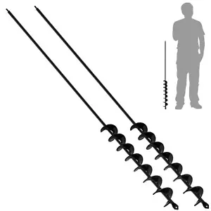 2 PCS Extended Length 2"x32"Garden Auger Drill Bit Spiral Drill for Planting - Picture 1 of 6