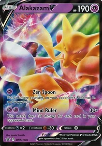 Pokemon Juego de Cartas Coleccionables Alakazam V SWSH083 (Jumbo) Black Star Promo DE GRAN TAMAÑO - Imagen 1 de 1