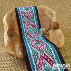 Ethnic Chinese Miao Hmong Embroidered Geometric Ribbon Tape Tribal M1912 - Picture 1 of 8