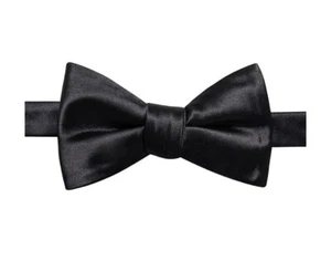 NEW APT 9 Men’s SOLID BLACK SATIN Bow Tie 2x4.5” Untied - Picture 1 of 1