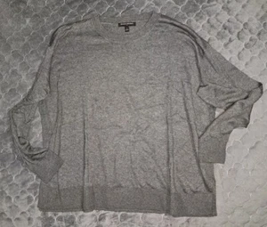 Women's Dark Gray Scoop Neck Banana Republic Ribbed Edge Pullover Sweater Size L - Imagen 1 de 5