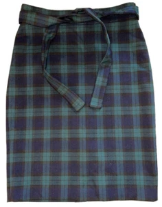 Ann Taylor Women’s Skirt, plaid straight fit belted pencil skirt, size 0, NEW - Picture 1 of 5