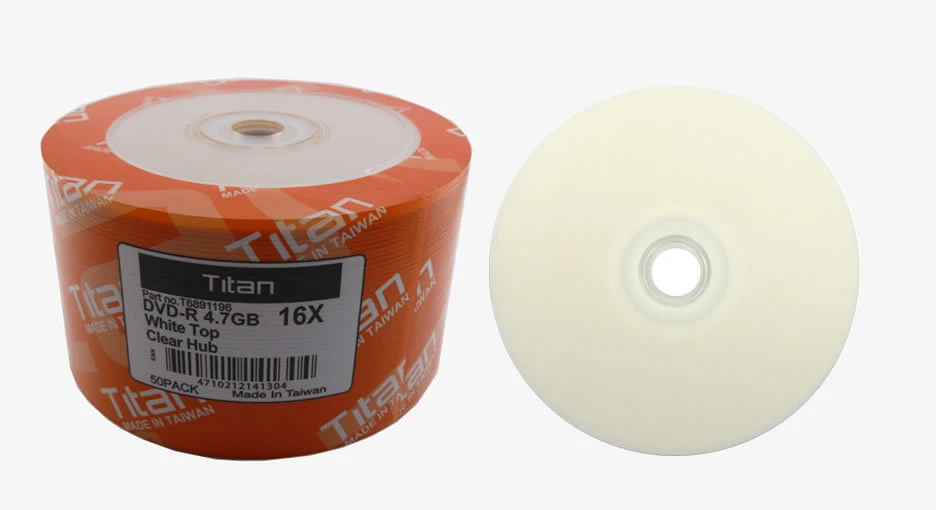 600 Titan 16X White Top DVD-R DVDR Blank Disc 4,7GB [FREE EXPEDITED SHIPPING] - Image 1 of 1