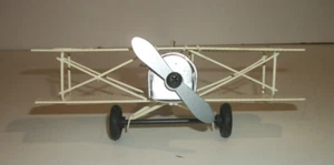 Metal Airplane Bi-Plane Retro Decorative Vintage Style Tin Toy Plane White - Picture 1 of 6