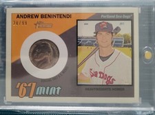 Andrew Benintendi  2016 Topps Heritage Minors '67 Mint Relics Nickel /99 RED SOX