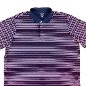 Herren 3XL Polo Golf Shirt George 54-56 3XG Polyester rosa Streifen - Bild 1 von 12